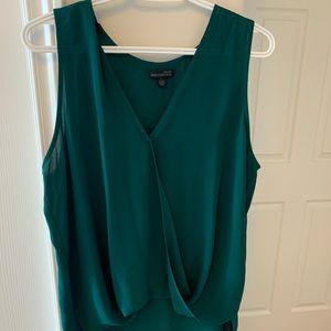 Emerald green wrap blouse